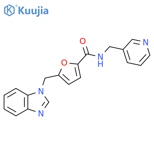 5-(1H-1,3-benzodiazol-1-yl)methyl-N-(pyridin-3-yl)methylfuran-2-carboxamide structure