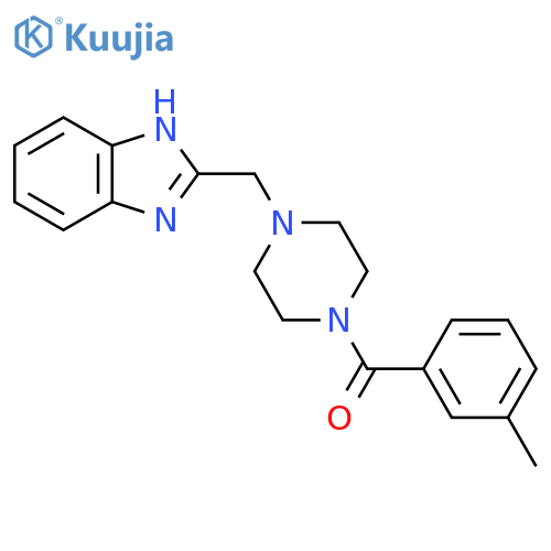 2-{4-(3-methylbenzoyl)piperazin-1-ylmethyl}-1H-1,3-benzodiazole structure