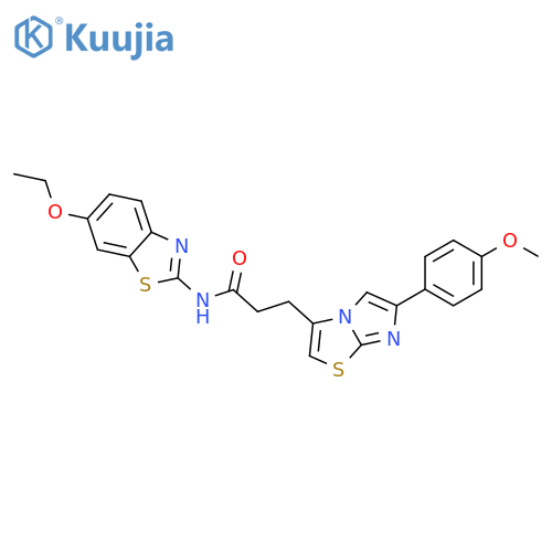 N-(6-ethoxy-1,3-benzothiazol-2-yl)-3-6-(4-methoxyphenyl)imidazo2,1-b1,3thiazol-3-ylpropanamide structure