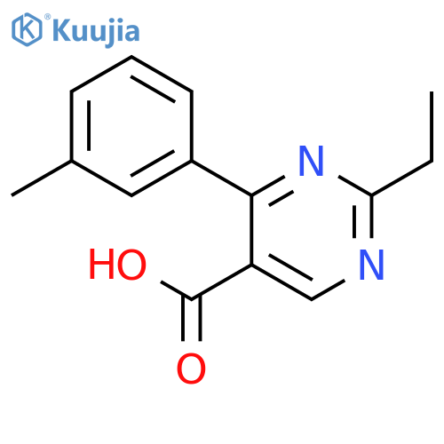 2-Ethyl-4-(3-methylphenyl)pyrimidine-5-carboxylic acid structure