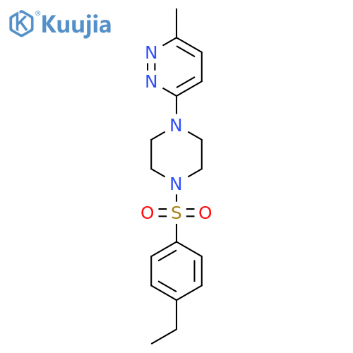 3-4-(4-ethylbenzenesulfonyl)piperazin-1-yl-6-methylpyridazine structure