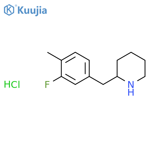 2-(3-Fluoro-4-methyl-benzyl)-piperidine Hydrochloride structure