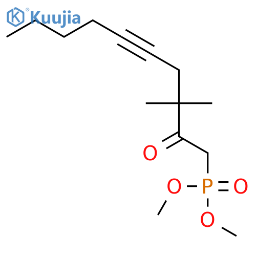 Phosphonic acid, (3,3-dimethyl-2-oxo-5-decynyl)-, dimethyl ester structure
