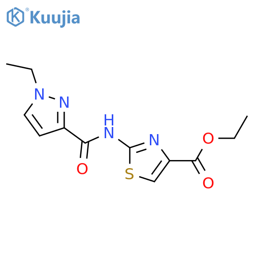 ethyl 2-(1-ethyl-1H-pyrazole-3-amido)-1,3-thiazole-4-carboxylate structure