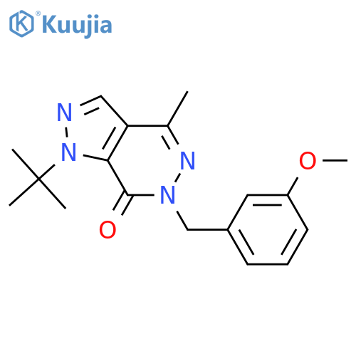 1-tert-butyl-6-[(3-methoxyphenyl)methyl]-4-methyl-1H,6H,7H-pyrazolo[3,4-d]pyridazin-7-one structure