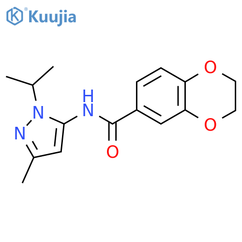 N-3-methyl-1-(propan-2-yl)-1H-pyrazol-5-yl-2,3-dihydro-1,4-benzodioxine-6-carboxamide structure