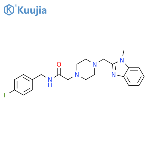 N-[(4-fluorophenyl)methyl]-2-{4-[(1-methyl-1H-1,3-benzodiazol-2-yl)methyl]piperazin-1-yl}acetamide structure