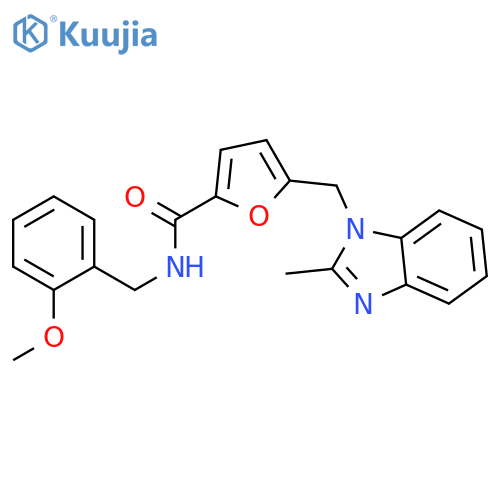 N-[(2-methoxyphenyl)methyl]-5-[(2-methyl-1H-1,3-benzodiazol-1-yl)methyl]furan-2-carboxamide structure