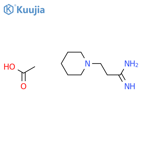 1-Piperidinepropanimidamide, acetate (1:2) structure
