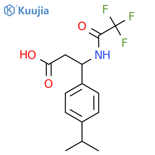 3-4-(propan-2-yl)phenyl-3-(trifluoroacetamido)propanoic acid structure