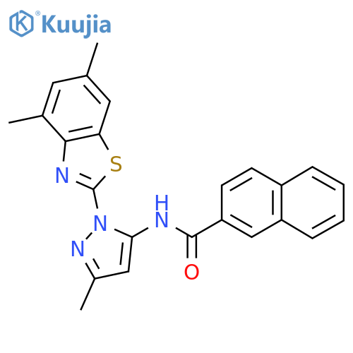 N-1-(4,6-dimethyl-1,3-benzothiazol-2-yl)-3-methyl-1H-pyrazol-5-ylnaphthalene-2-carboxamide structure