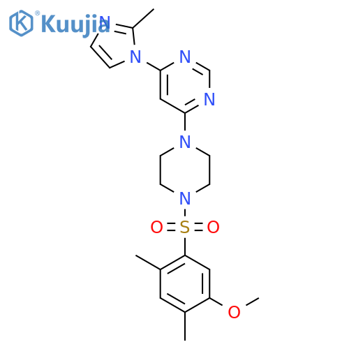 4-4-(5-methoxy-2,4-dimethylbenzenesulfonyl)piperazin-1-yl-6-(2-methyl-1H-imidazol-1-yl)pyrimidine structure