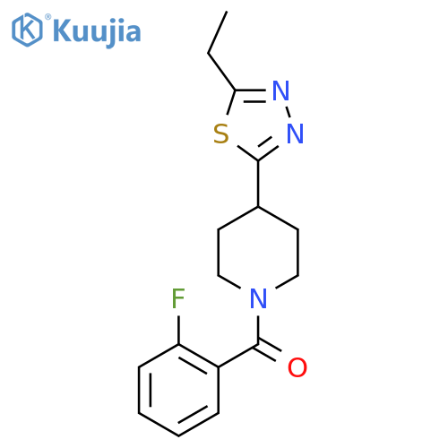 4-(5-ethyl-1,3,4-thiadiazol-2-yl)-1-(2-fluorobenzoyl)piperidine structure