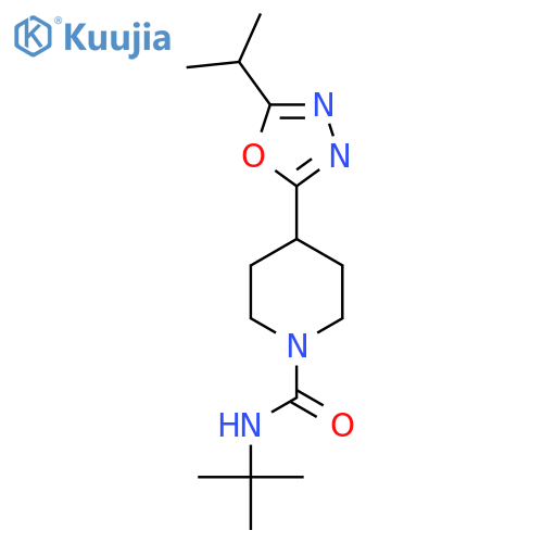 N-tert-butyl-4-5-(propan-2-yl)-1,3,4-oxadiazol-2-ylpiperidine-1-carboxamide structure