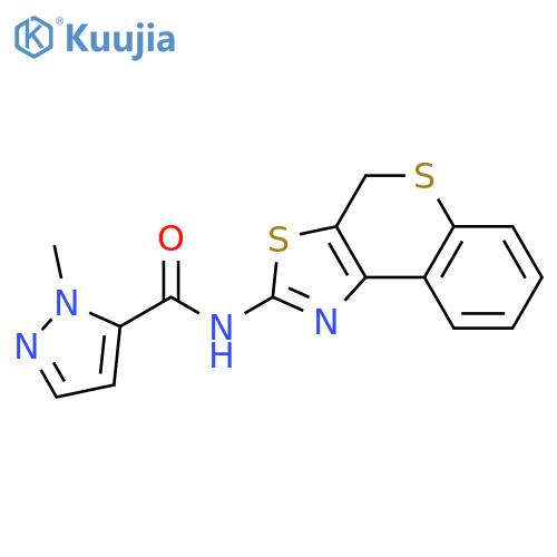 1-methyl-N-{4H-thiochromeno[4,3-d][1,3]thiazol-2-yl}-1H-pyrazole-5-carboxamide structure