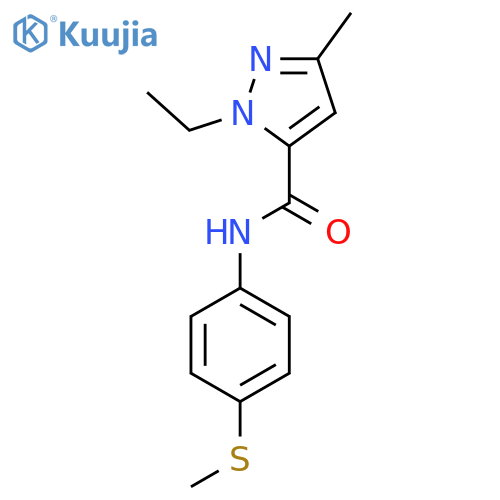 1-ethyl-3-methyl-N-4-(methylsulfanyl)phenyl-1H-pyrazole-5-carboxamide structure