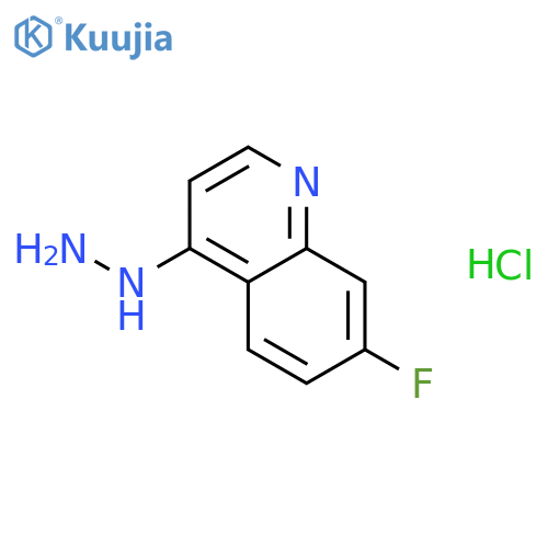 (7-fluoroquinolin-4-yl)hydrazine;hydrochloride structure