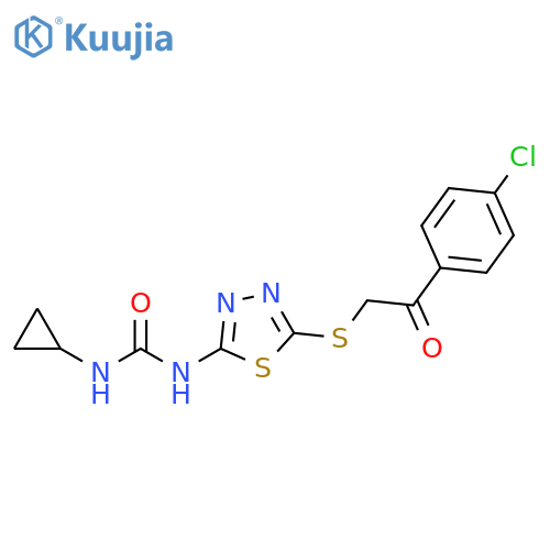 1-(5-{[2-(4-chlorophenyl)-2-oxoethyl]sulfanyl}-1,3,4-thiadiazol-2-yl)-3-cyclopropylurea structure