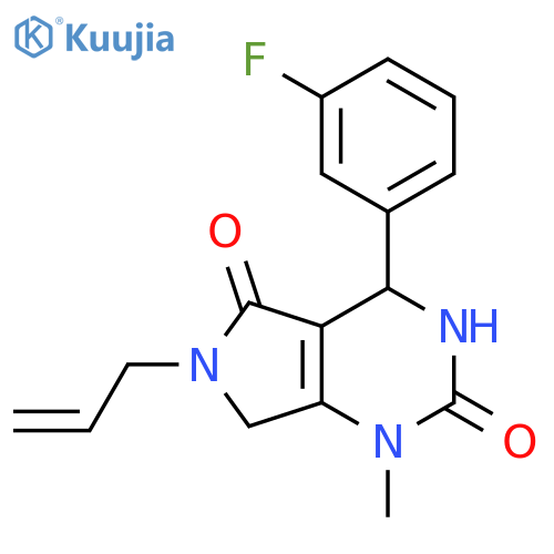 4-(3-fluorophenyl)-1-methyl-6-(prop-2-en-1-yl)-1H,2H,3H,4H,5H,6H,7H-pyrrolo[3,4-d]pyrimidine-2,5-dione structure
