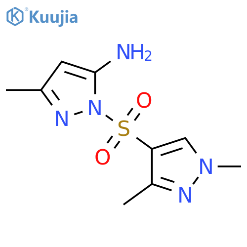 1-[(1,3-dimethyl-1H-pyrazol-4-yl)sulfonyl]-3-methyl-1H-pyrazol-5-amine structure