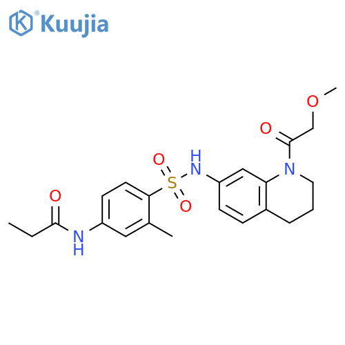 N-(4-{[1-(2-methoxyacetyl)-1,2,3,4-tetrahydroquinolin-7-yl]sulfamoyl}-3-methylphenyl)propanamide structure