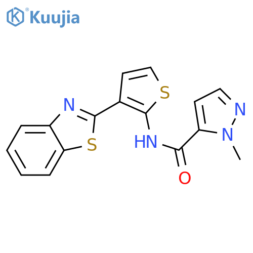 N-3-(1,3-benzothiazol-2-yl)thiophen-2-yl-1-methyl-1H-pyrazole-5-carboxamide structure