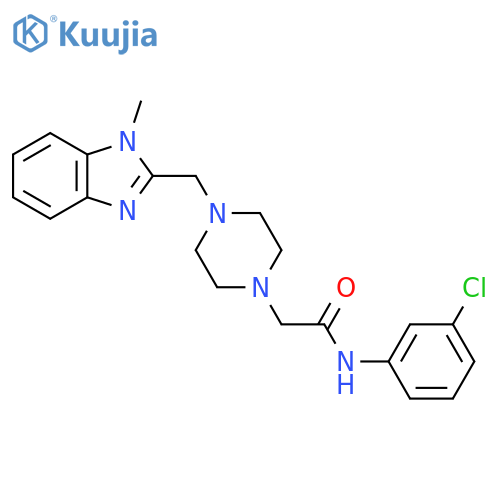N-(3-chlorophenyl)-2-{4-(1-methyl-1H-1,3-benzodiazol-2-yl)methylpiperazin-1-yl}acetamide structure