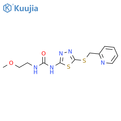 3-(2-methoxyethyl)-1-(5-{[(pyridin-2-yl)methyl]sulfanyl}-1,3,4-thiadiazol-2-yl)urea structure