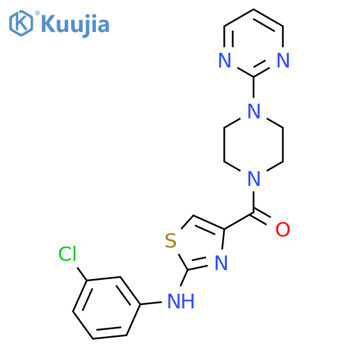 N-(3-chlorophenyl)-4-4-(pyrimidin-2-yl)piperazine-1-carbonyl-1,3-thiazol-2-amine structure