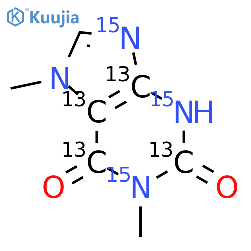 1,7-Dimethylxanthine (paraxanthine, 2,4,5,6-13C4 1,3,9-15N3) structure