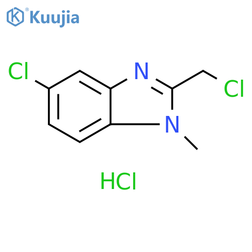 5-chloro-2-(chloromethyl)-1-methyl-1H-1,3-benzodiazole hydrochloride structure