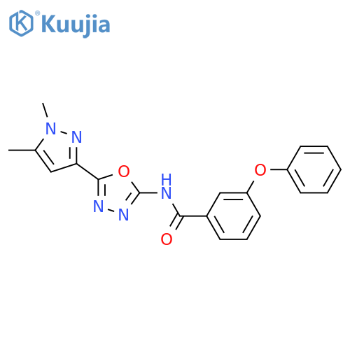 N-5-(1,5-dimethyl-1H-pyrazol-3-yl)-1,3,4-oxadiazol-2-yl-3-phenoxybenzamide structure
