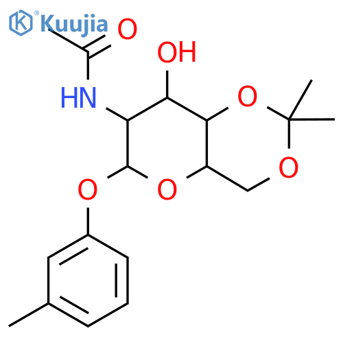 N-[8-hydroxy-2,2-dimethyl-6-(3-methylphenoxy)-hexahydro-2H-pyrano[3,2-d][1,3]dioxin-7-yl]acetamide structure