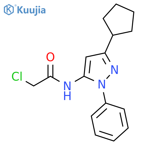 2-chloro-N-(3-cyclopentyl-1-phenyl-1H-pyrazol-5-yl)acetamide structure