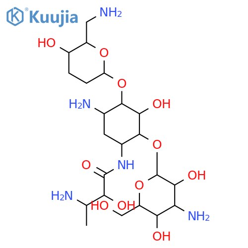 D-Streptamine,O-3-amino-3-deoxy-a-D-glucopyranosyl-(1&reg;6)-O-[6-amino-2,3,6-trideoxy-a-D-erythro-hexopyranosyl-(1&reg;4)]-N1-(3-amino-2-hydroxy-1-oxobutyl)-2-deoxy-, [S-(R*,S*)]- (9CI) structure