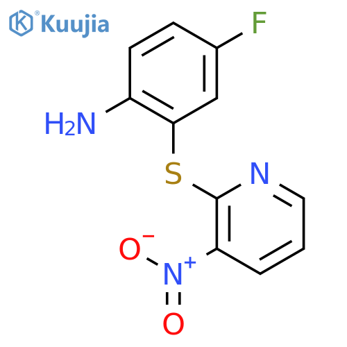 Benzenamine, 4-fluoro-2-[(3-nitro-2-pyridinyl)thio]- structure