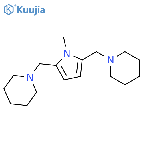 Piperidine, 1,1'-[(1-methyl-1H-pyrrole-2,5-diyl)bis(methylene)]bis- structure