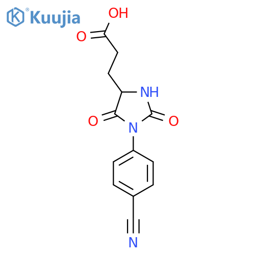 3-1-(4-Cyanophenyl)-2,5-dioxoimidazolidin-4-ylpropanoic Acid structure