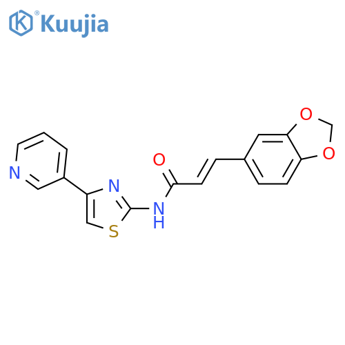(2Z)-3-(2H-1,3-benzodioxol-5-yl)-N-4-(pyridin-3-yl)-1,3-thiazol-2-ylprop-2-enamide structure