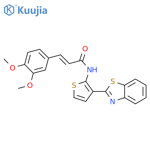 (2E)-N-[3-(1,3-benzothiazol-2-yl)thiophen-2-yl]-3-(3,4-dimethoxyphenyl)prop-2-enamide structure
