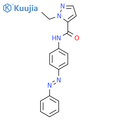 1-ethyl-N-{4-(E)-2-phenyldiazen-1-ylphenyl}-1H-pyrazole-5-carboxamide structure
