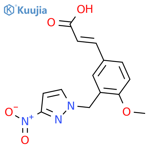 (2E)-3-(4-Methoxy-3-(3-nitro-1h-pyrazol-1-yl)methylphenyl)acrylic acid structure