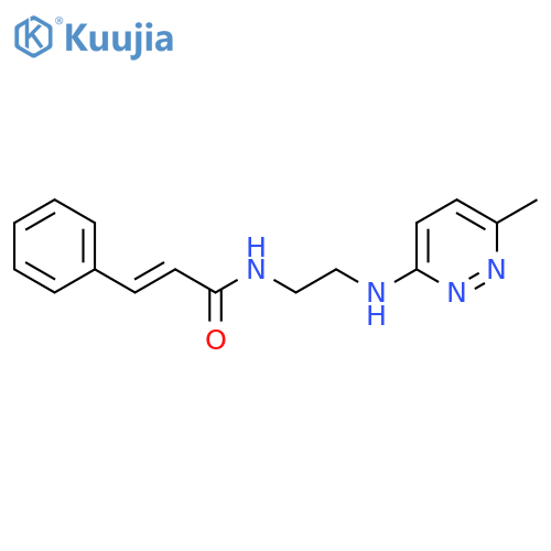 (2E)-N-{2-(6-methylpyridazin-3-yl)aminoethyl}-3-phenylprop-2-enamide structure