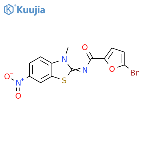 5-bromo-N-(2E)-3-methyl-6-nitro-2,3-dihydro-1,3-benzothiazol-2-ylidenefuran-2-carboxamide structure