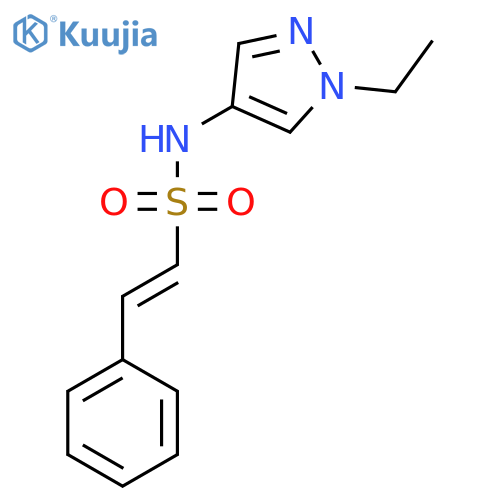 N-(1-ethyl-1H-pyrazol-4-yl)-2-phenylethene-1-sulfonamide structure