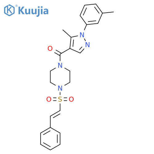 1-[5-Methyl-1-(3-methylphenyl)-1h-pyrazole-4-carbonyl]-4-(2-phenylethenesulfonyl)piperazine structure