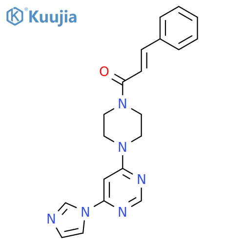 (2E)-1-{4-6-(1H-imidazol-1-yl)pyrimidin-4-ylpiperazin-1-yl}-3-phenylprop-2-en-1-one structure
