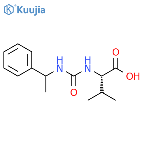 (2S)-3-methyl-2-(3-(1-phenylethyl)ureido)butanoic acid structure