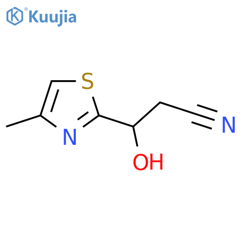 3-Hydroxy-3-(4-methyl-1,3-thiazol-2-yl)propanenitrile structure