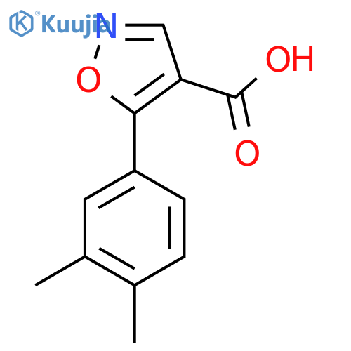 5-(3,4-dimethylphenyl)-1,2-oxazole-4-carboxylic acid structure